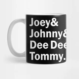 Funny Names x Ramones (Joey, Johnny, Dee Dee, Tommy) Mug